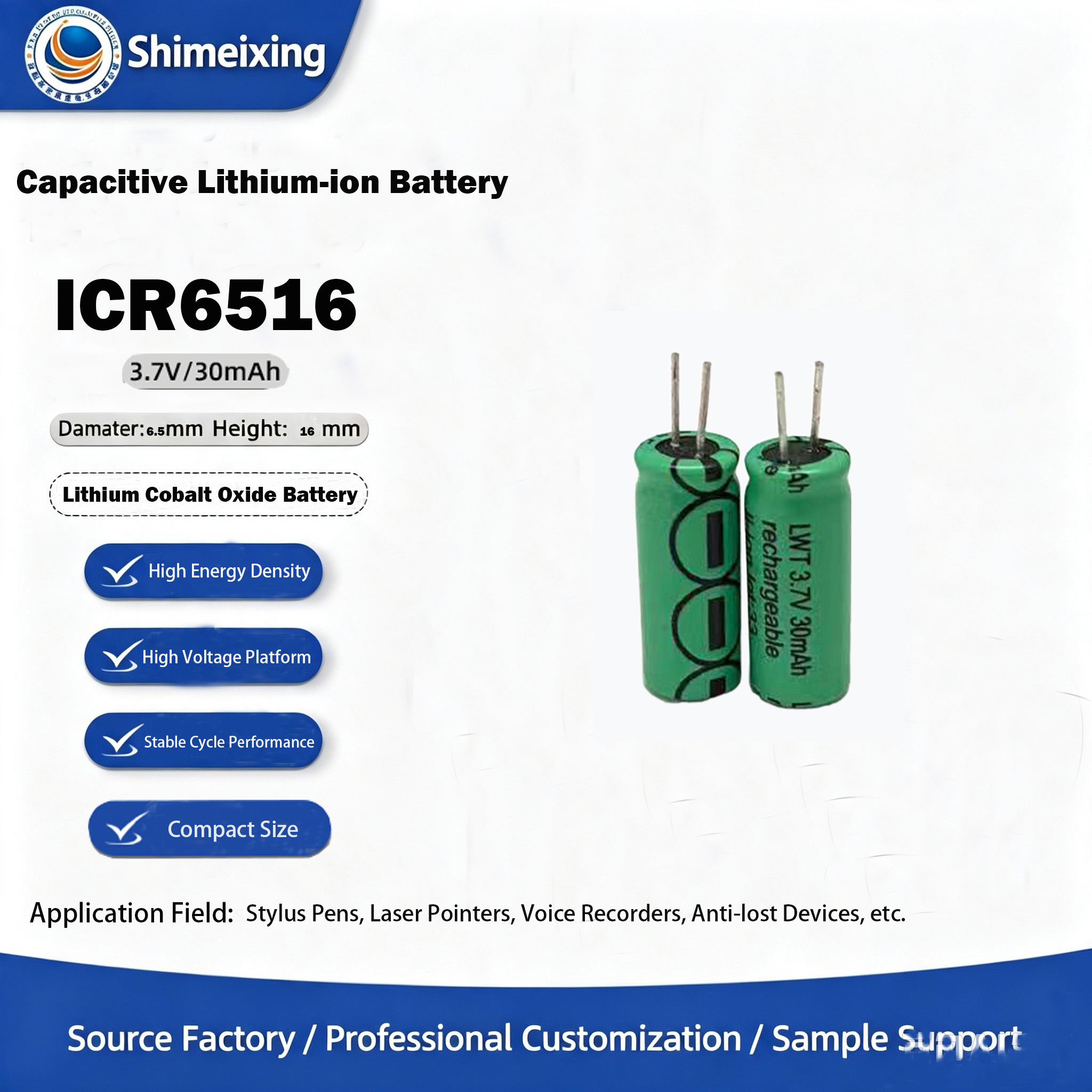 <strong>6516 Capacitive Lithium‑ion Battery, 3.7</strong>